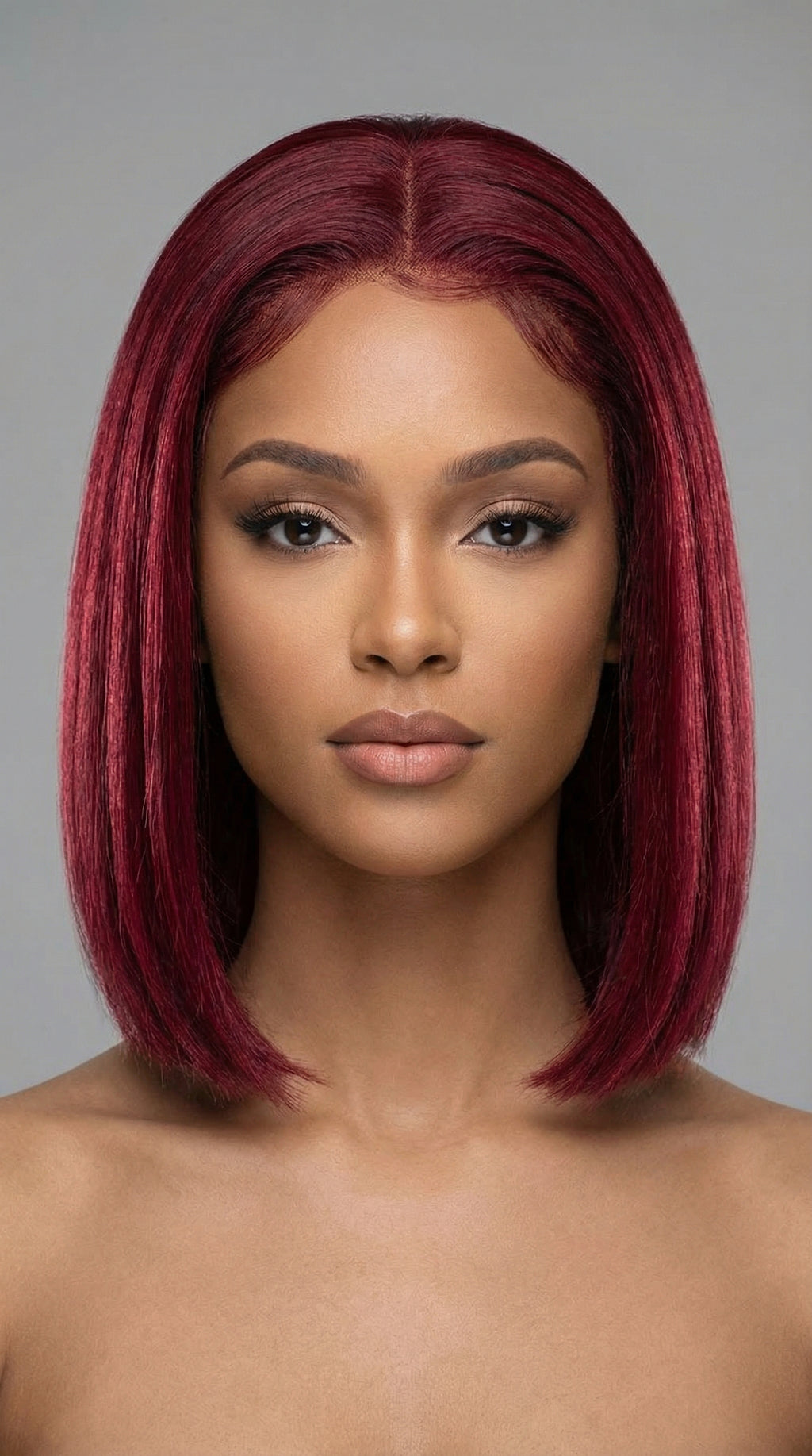 Burgundy Lace Front Human Hair Wigs