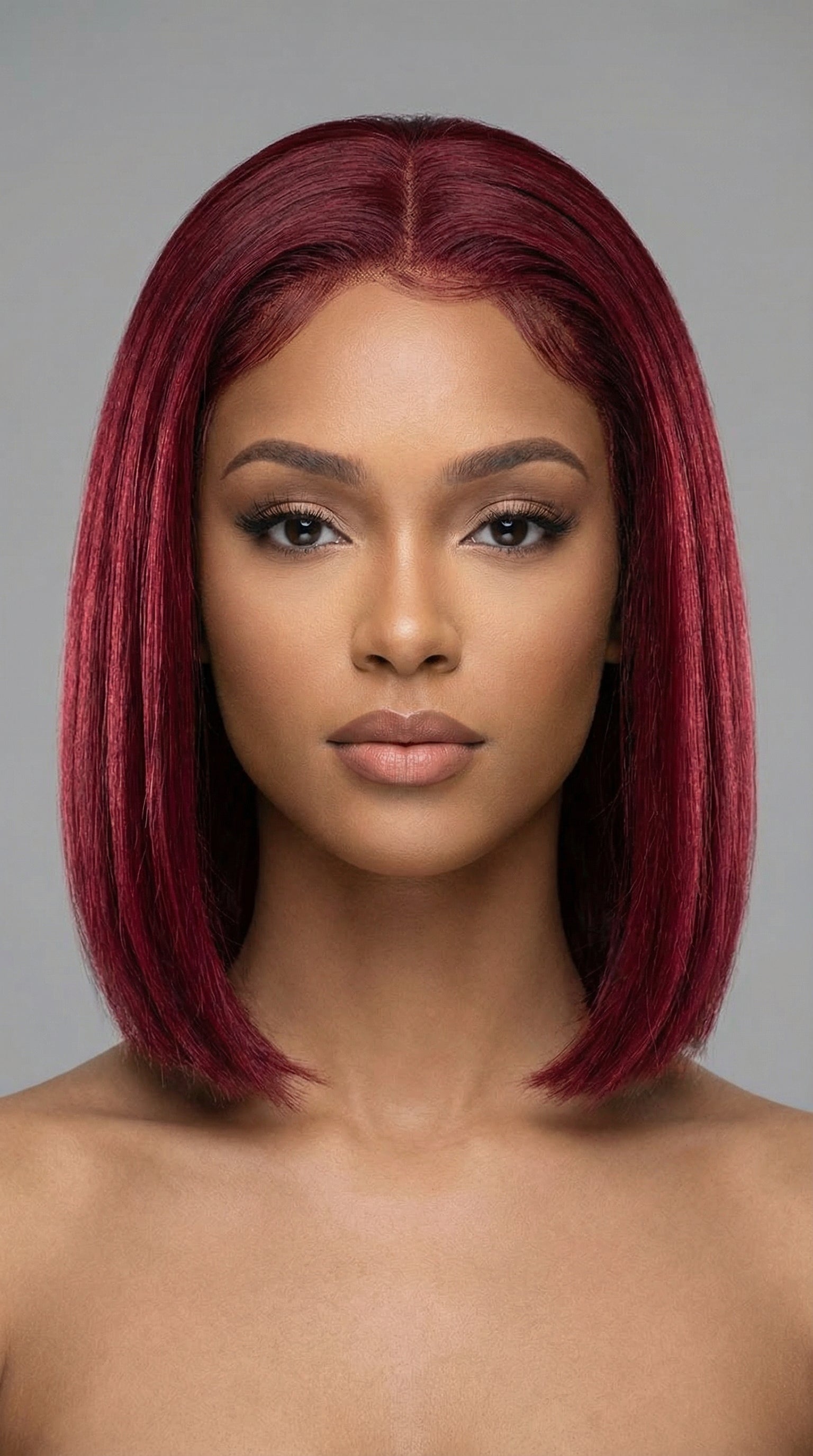 Burgundy Lace Front Human Hair Wigs